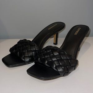 Black heeled sandals
